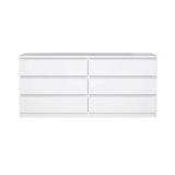 Credenza bianco lucida 153x50x68h cm 6 cassetti - Joyce