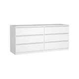 Credenza bianco lucida 153x50x68h cm 6 cassetti - Joyce