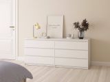 Credenza bianco lucida 153x50x68h cm 6 cassetti - Joyce