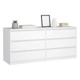 Credenza bianco lucida 153x50x70h cm 6 cassetti - Abacadabra