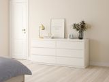 Credenza bianco lucida 153x50x70h cm 6 cassetti - Abacadabra