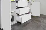 Credenza bianco lucida 160x41x86h cm 2 ante e 3 cassetti - Aysha