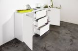 Credenza bianco lucida 160x41x86h cm 2 ante e 3 cassetti - Aysha
