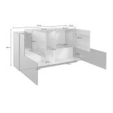 Credenza bianco lucida 160x45x86h cm 4 ante - Muscari