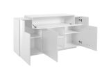 Credenza bianco lucida 160x46x85h cm 4 ante - Aschly