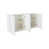 Credenza bianco lucida 162x44x86h cm 4 ante - Augusto