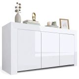 Credenza bianco lucida 162x50x83h cm 3 ante - Zenobia
