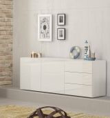 Credenza bianco lucida 170x40x60h cm 2 ante e 3 cassetti - Andie