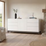 Credenza bianco lucida 170x40x73h cm 1 anta e 6 cassetti - Pirite