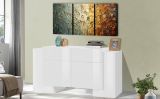 Credenza bianco lucida 170x45x85h cm 4 ante e 2 cassetti - Alei