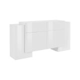 Credenza bianco lucida 170x45x85h cm 4 ante e 2 cassetti - Alei