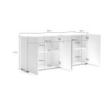 Credenza bianco lucida 180x38x79h cm 4 ante - Amacord