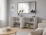 Credenza bianco lucida 180x38x79h cm 4 ante - Amacord