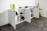 Credenza bianco lucida 180x41x86h cm 4 ante - Aulina