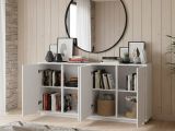 Credenza bianco lucida 180x41x86h cm 4 ante - Aulina