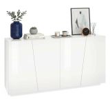 Credenza bianco lucida 180x43x86h cm 2 ante e 3 cassetti - Ariet