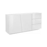 Credenza bianco lucida 180x43x86h cm 2 ante e 3 cassetti - Ariet