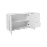 Credenza bianco lucida 180x43x86h cm 2 ante e 3 cassetti - Ariet