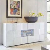 Credenza bianco lucida 181x43x84h cm 2 ante e 2 cassetti - Zerba