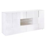 Credenza bianco lucida 181x43x84h cm 2 ante e 2 cassetti - Zerba