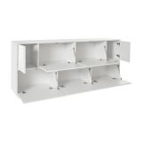 Credenza bianco lucida 200x41x86h cm 7 ante - Clinoumite
