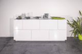Credenza bianco lucida 200x41x86h cm 7 ante - Clinoumite