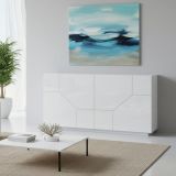Credenza bianco lucida 200x43x86h cm 4 ante - Ania