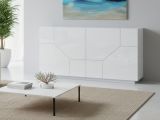 Credenza bianco lucida 200x43x86h cm 4 ante - Ania