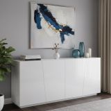 Credenza bianco lucida 200x43x86h cm 4 ante - Apollo