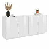 Credenza bianco lucida 200x43x86h cm 4 ante - Apollo