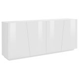 Credenza bianco lucida 200x43x86h cm 4 ante - Apollo