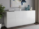 Credenza bianco lucida 200x43x86h cm 4 ante - Apollo
