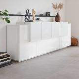 Credenza bianco lucida 200x45x86h cm 7 ante - Astice