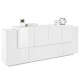 Credenza bianco lucida 200x45x86h cm 7 ante - Astice