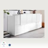 Credenza bianco lucida 200x45x86h cm 7 ante - Astice