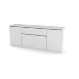Credenza bianco lucida 210x45x85h cm 4 ante e 1 cassetto - Plutone