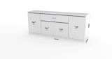 Credenza bianco lucida 210x45x85h cm 4 ante e 1 cassetto - Plutone
