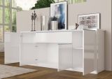 Credenza bianco lucida 210x45x85h cm 4 ante e 1 cassetto - Plutone