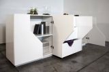 Credenza bianco lucida 220x43x86h cm 4 ante e 3 cassetti - Almira