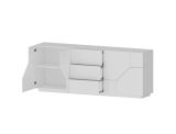 Credenza bianco lucida 220x43x86h cm 4 ante e 3 cassetti - Almira