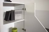 Credenza bianco lucida 220x43x86h cm 4 ante e 3 cassetti - Almira