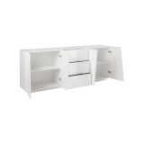 Credenza bianco lucida 220x43x86h cm 4 ante e 3 cassetti - Ayrton