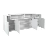 Credenza bianco lucida 220x45x85h cm 5 ante - Discordia