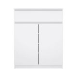 Credenza bianco lucida 80x40x100h cm 2 ante e 1 cassetto - Genziana