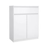 Credenza bianco lucida 80x40x100h cm 2 ante e 1 cassetto - Genziana