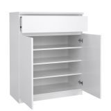 Credenza bianco lucida 80x40x100h cm 2 ante e 1 cassetto - Genziana