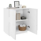 Credenza bianco lucida 81x44x86h cm 2 ante - Arli