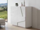 Credenza bianco lucida 81x44x86h cm 2 ante - Arli