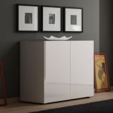 Credenza bianco lucida 90x38x79h cm 2 ante - Ortoclasio