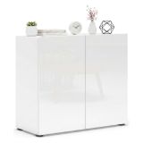 Credenza bianco lucida 90x38x79h cm 2 ante - Ortoclasio
